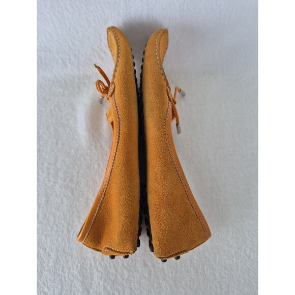 Tod’s Women’s Suede Driving Loafers Orange Size 5 Made in Italy Moccasins - Picture 8 of 11